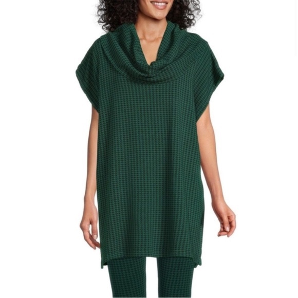 bryn Walker Sweaters - NWT New Bryn Walker Green and Black Inlet Pike Poncho Cowl Neck Top Size Large